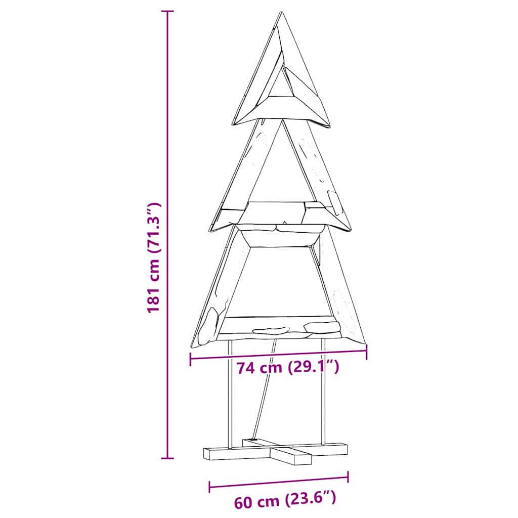 Weihnachtsbaum mit Ständer Braun 90 cm Massivholz Teak
