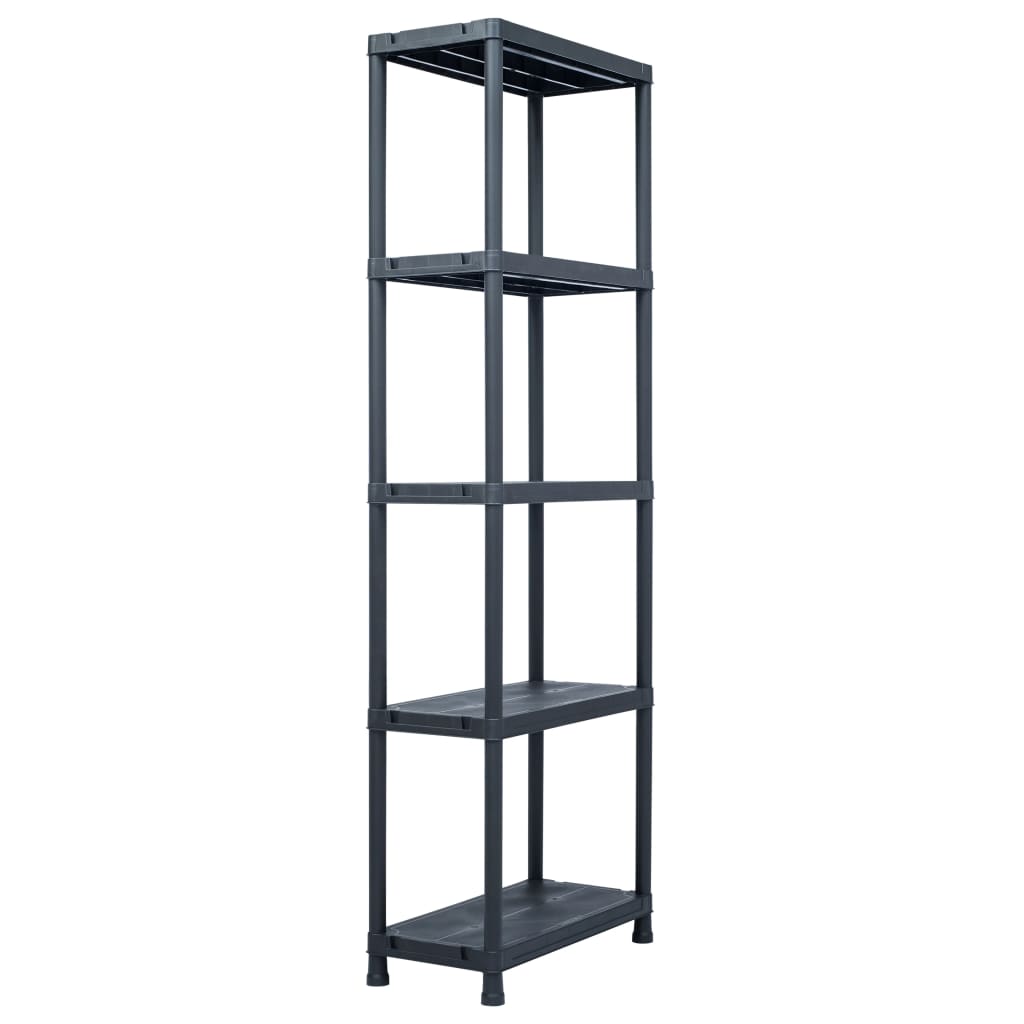 Lagerregale 2 Stk. Schwarz 60 x 30 x 138 cm Kunststoff