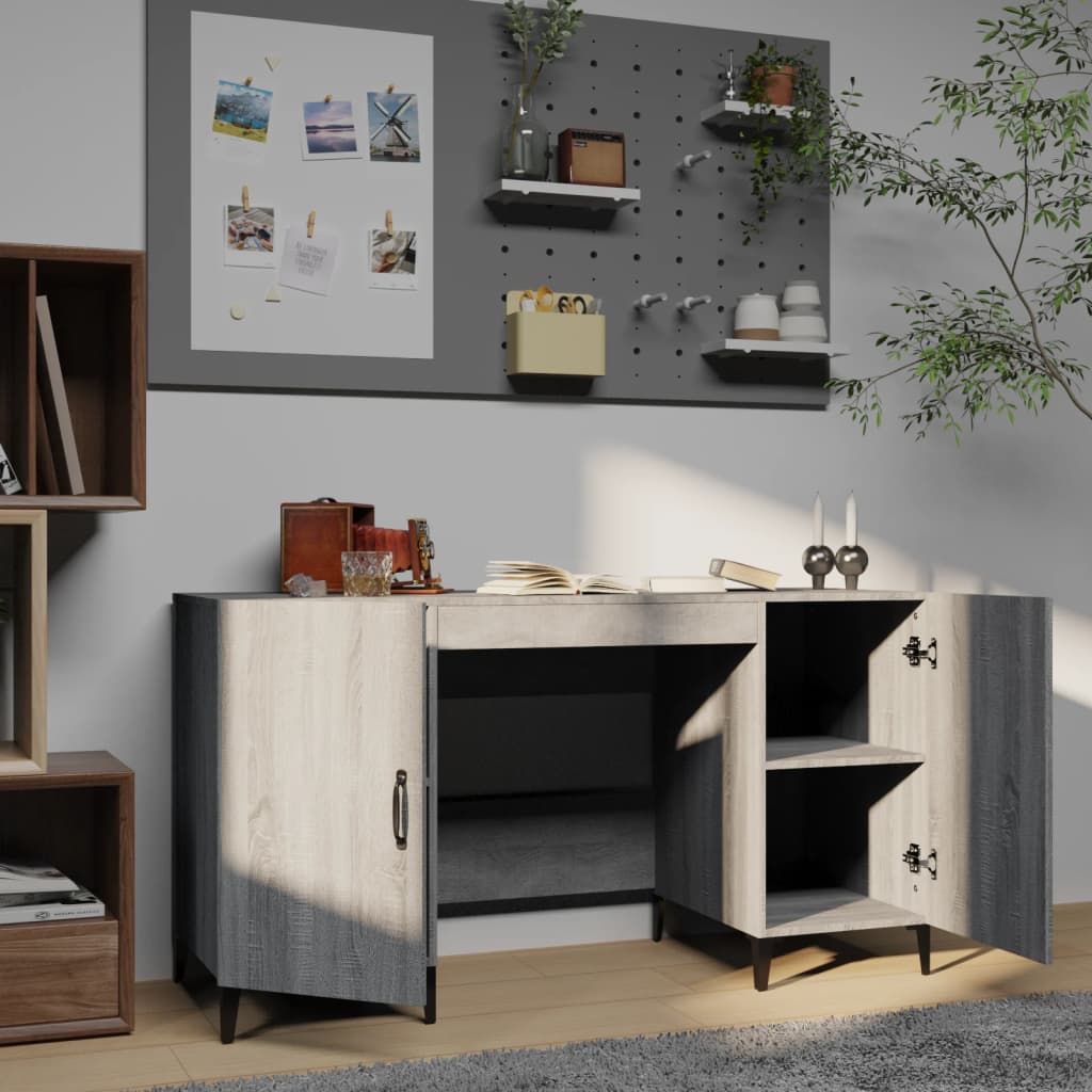 Schreibtisch mit Tür Altholz 140 x 50 x 75 cm Holzwerkstoff