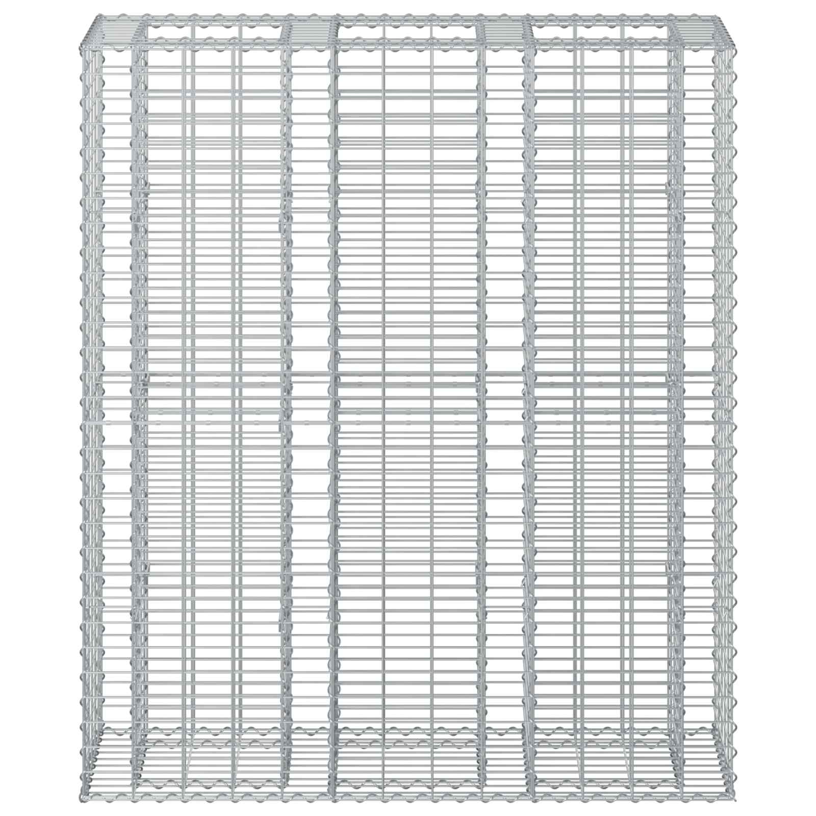 Gabionen Hochbeet 2 pcs Silber 260 x 60 x 55 cm