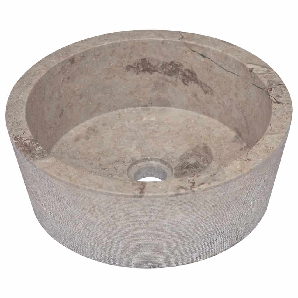 Waschbecken Creme Ø40x15 cm Marmor