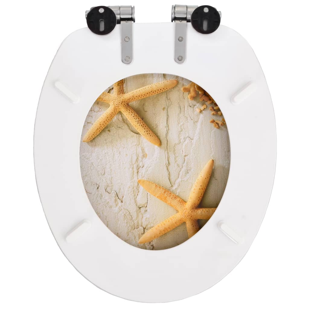 Toilettensitz MDF Deckel mit Absenkautomatik Design Weiß