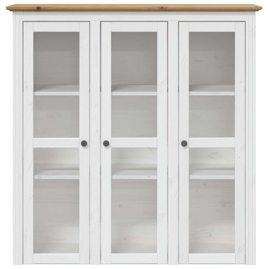 Highboard BODO Grau 115,5x43x200,5 cm Massivholz Kiefer