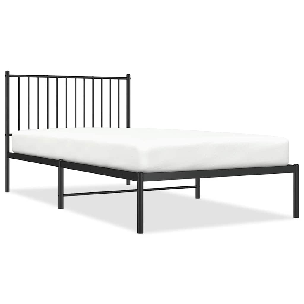 Bettgestell Metall Schwarz 75x190 cm