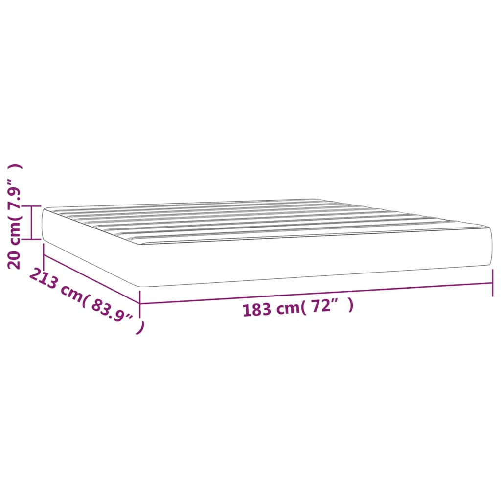 Taschenfederkernmatratze Mittel Hellgrau 100x203x20 cm Samt