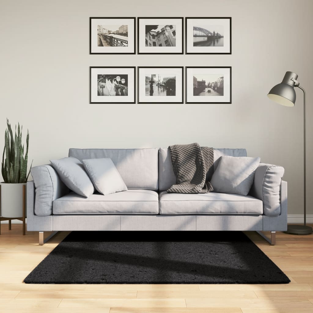 Teppich OVIEDO Kurzflor Anthrazit 120x120 cm