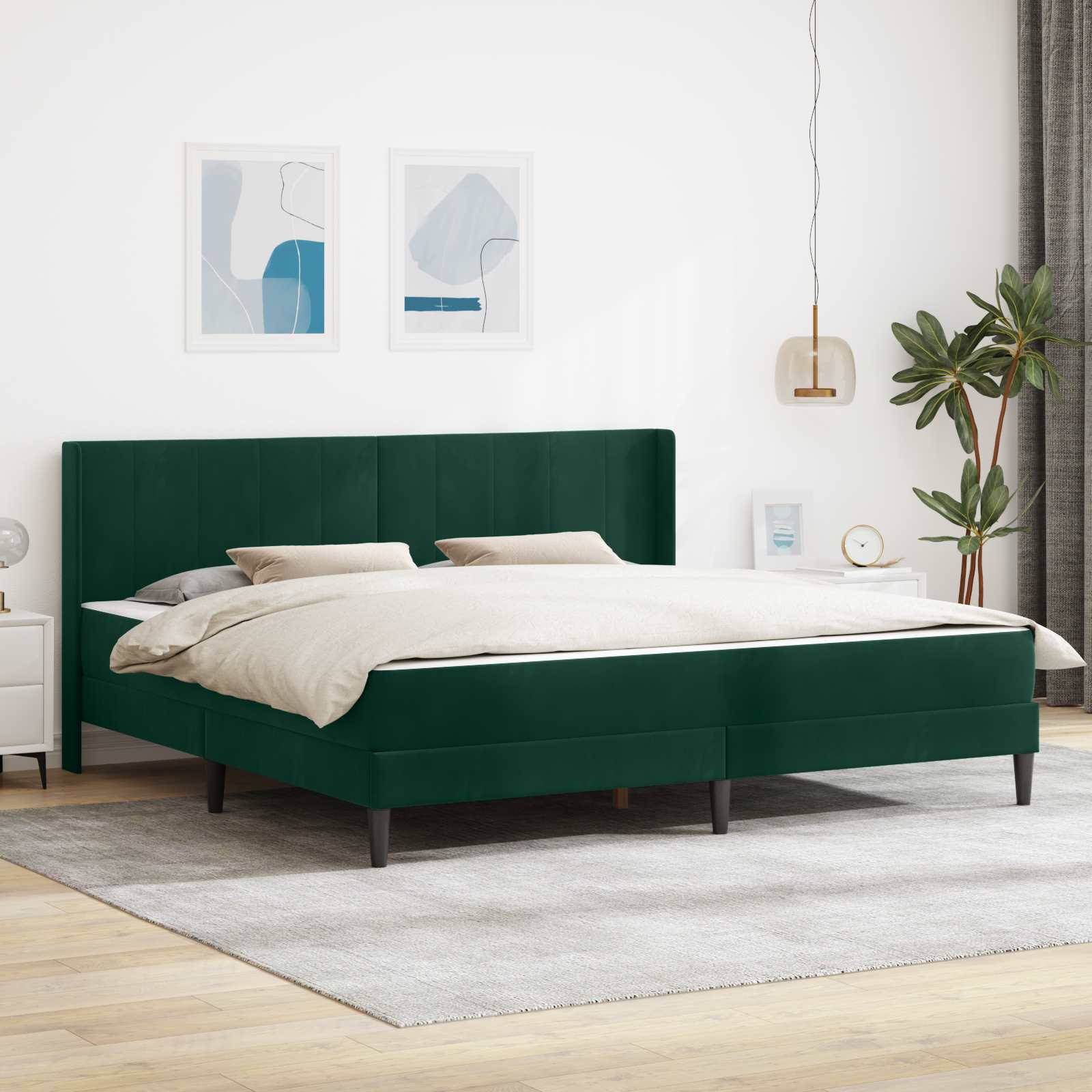 Bettgestell mit Matratze mit Kopfteil Hellgrau 80 x 200 cm Samt