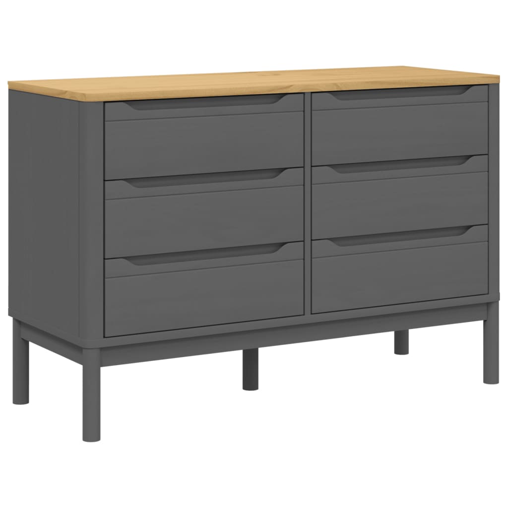 Kommode FLORO Wachsbraun Massivholz Kiefer