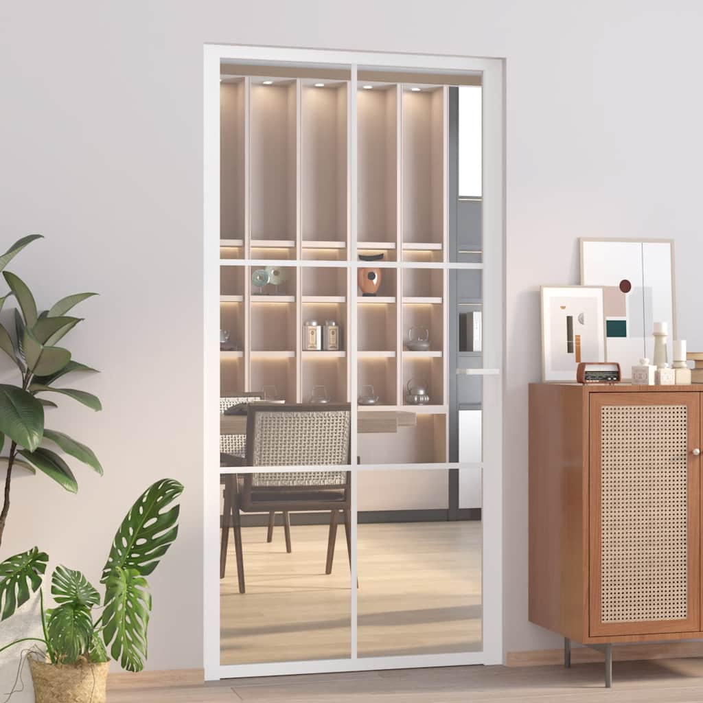 Innentür ESG Glas und Aluminium 76x201,5 cm Schwarz