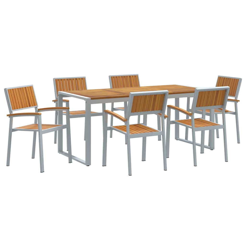 Garten Essgruppe 5 pcs Grau Massivholz Akazie