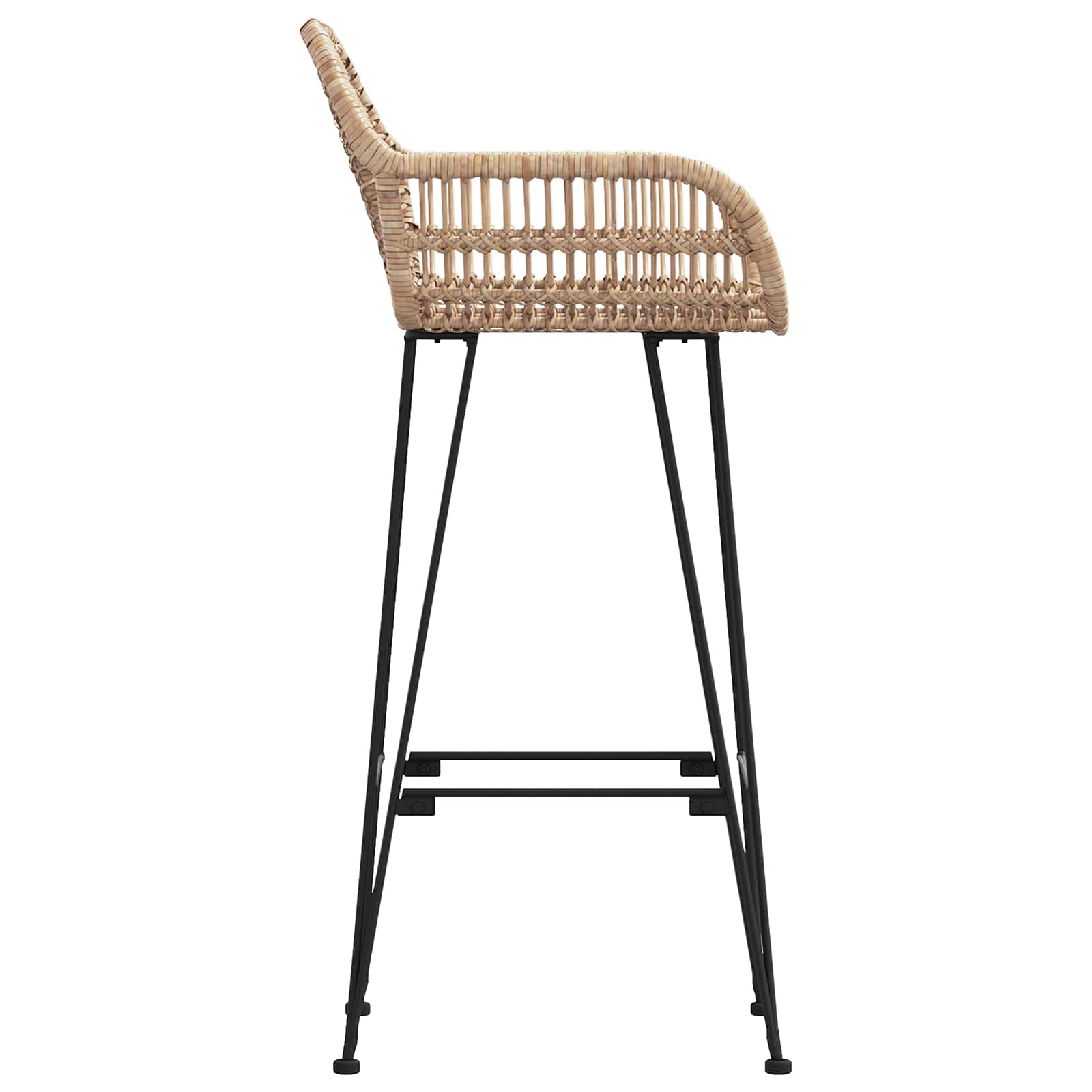 Barstuhl 2 pcs 55 x 52 x 92 cm Rattan und Eisen