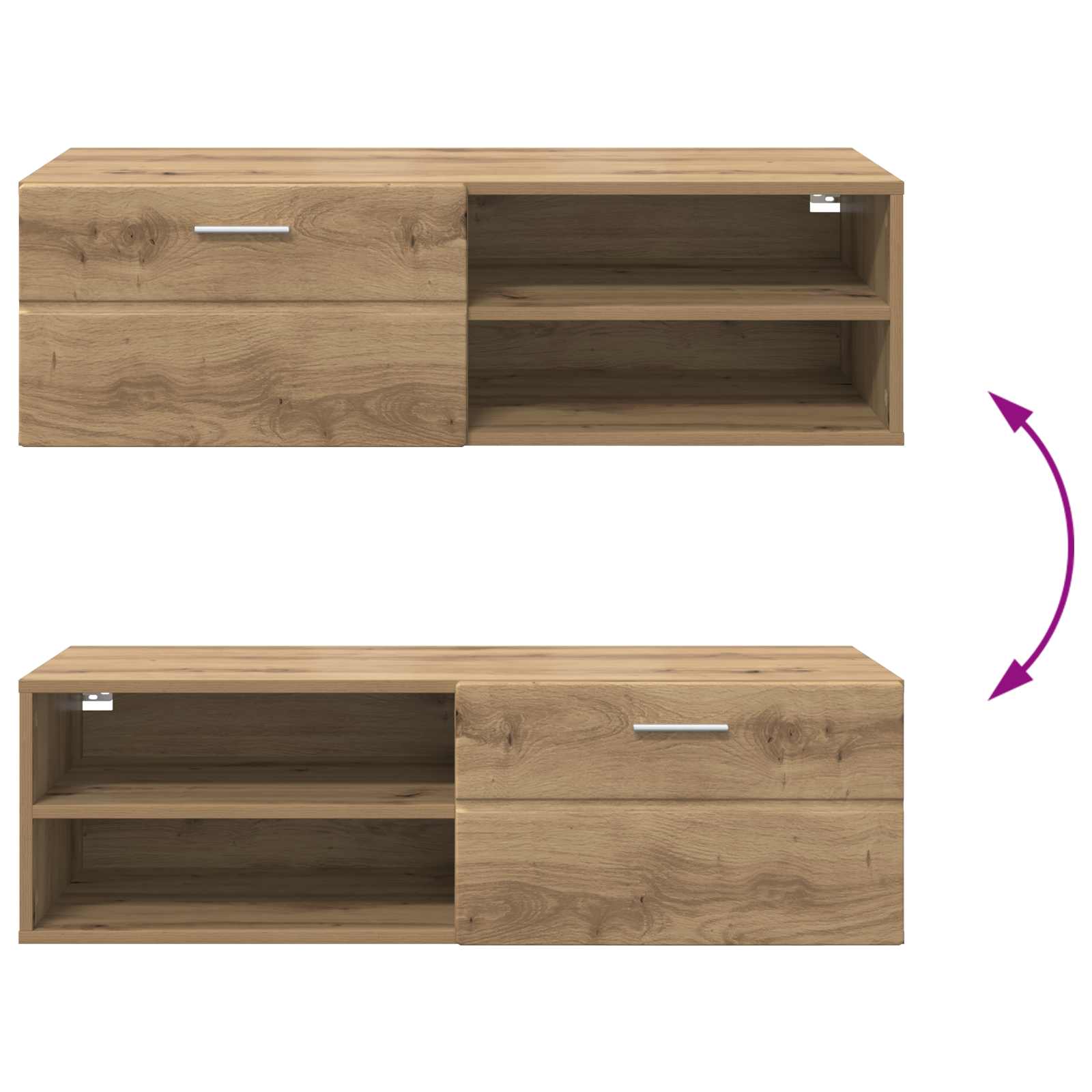 Highboard mit Regal FLORIN Weiß 60 x 35 x 182 cm Holzwerkstoff