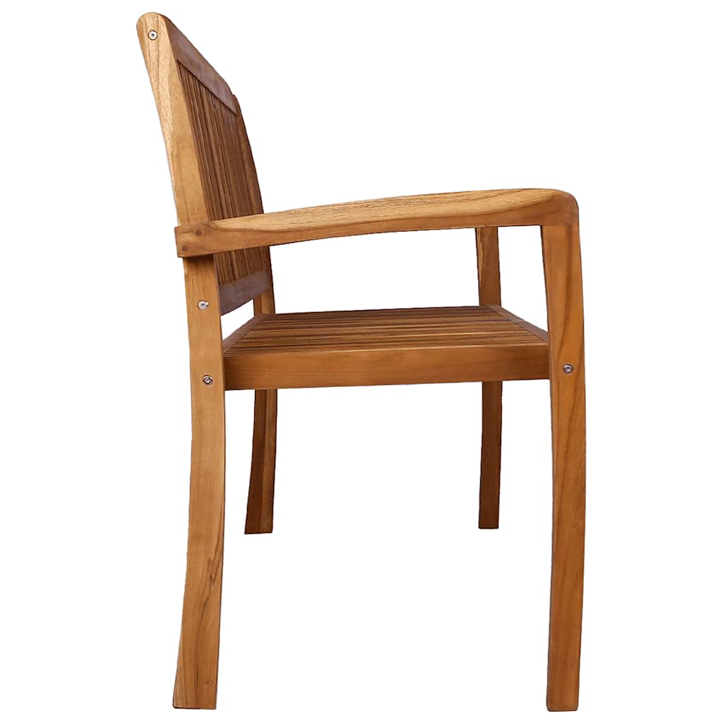 Gartenbank 3-Sitzer Stapelbar 159 cm Massivholz Teak