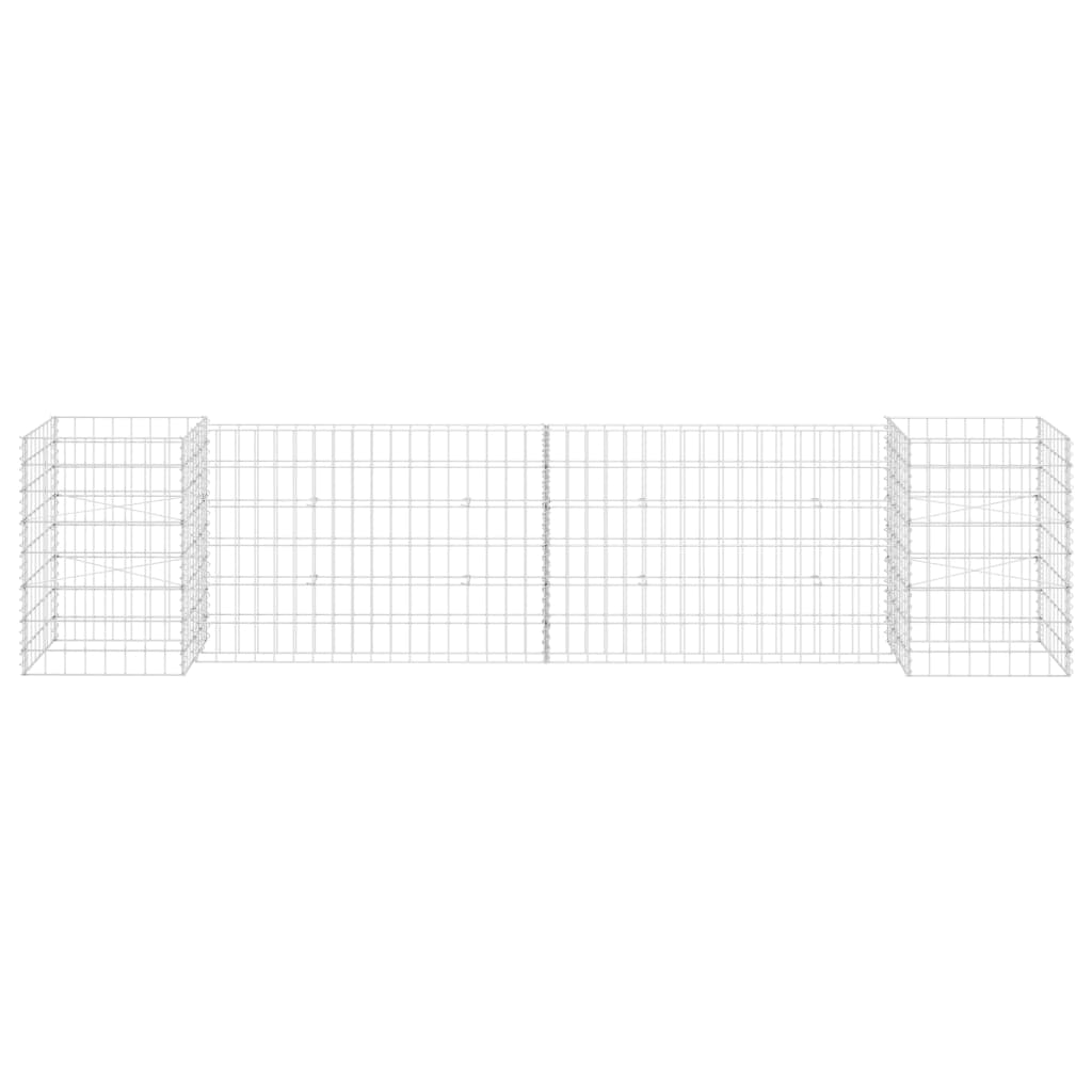 H-förmiger Gabionen-Pflanzkorb Stahldraht 260x40x40 cm