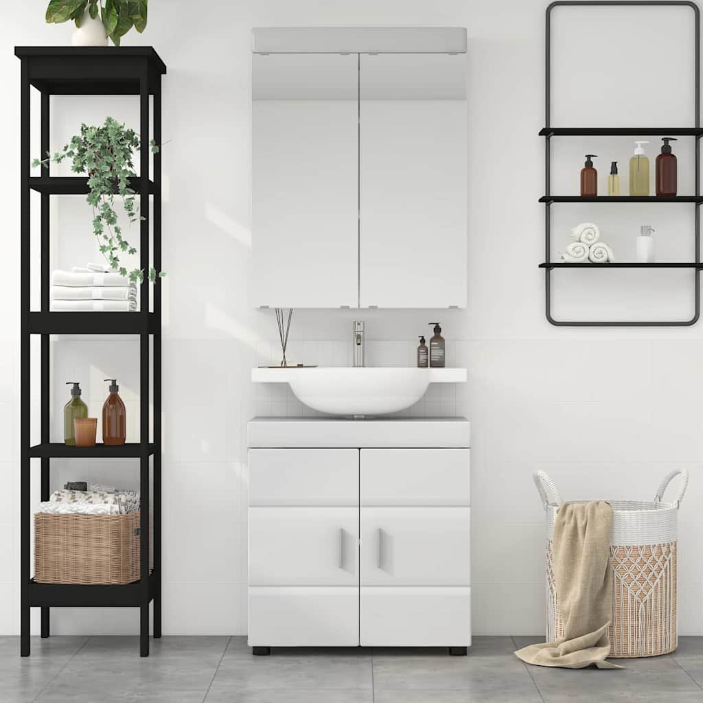 Badezimmermöbel-Set TULUM 2 pcs Weiß 60 x 34 x 63 cm