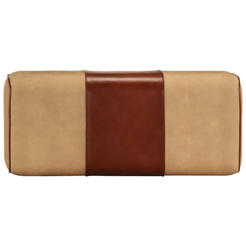 Bank Turnbock-Design 160cm Braun Echtleder Massivholz Akazie