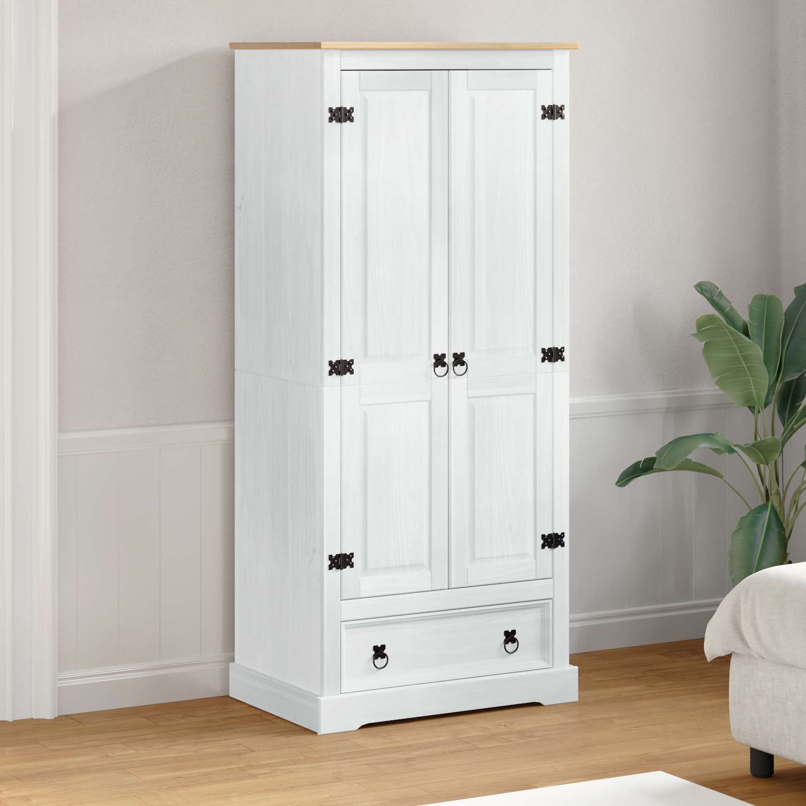 Kleiderschrank Corona 76x50x170 cm Massivholz Kiefer