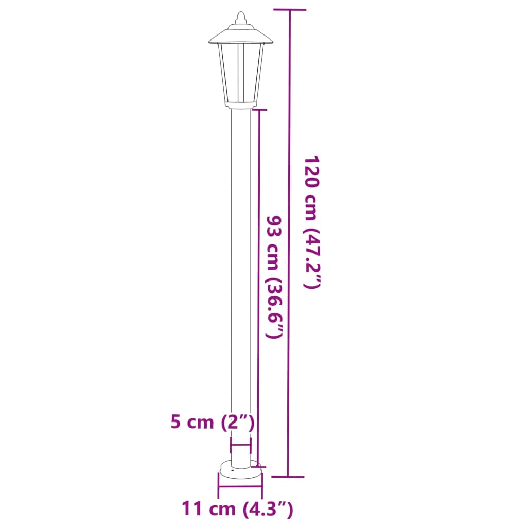 Wegeleuchte Silbern 80 cm Edelstahl