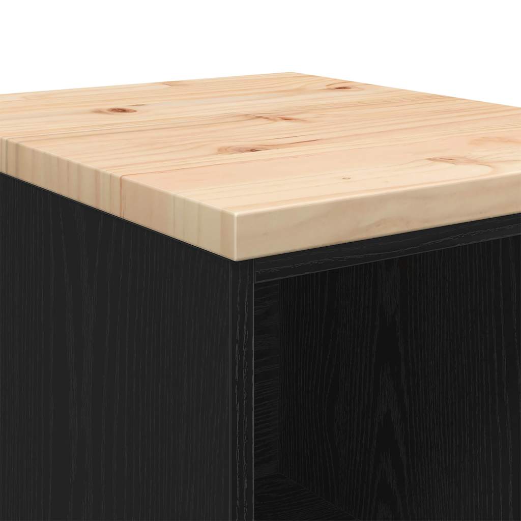 Garagenschränke 2 Stk. Schwarz Holzwerkstoff