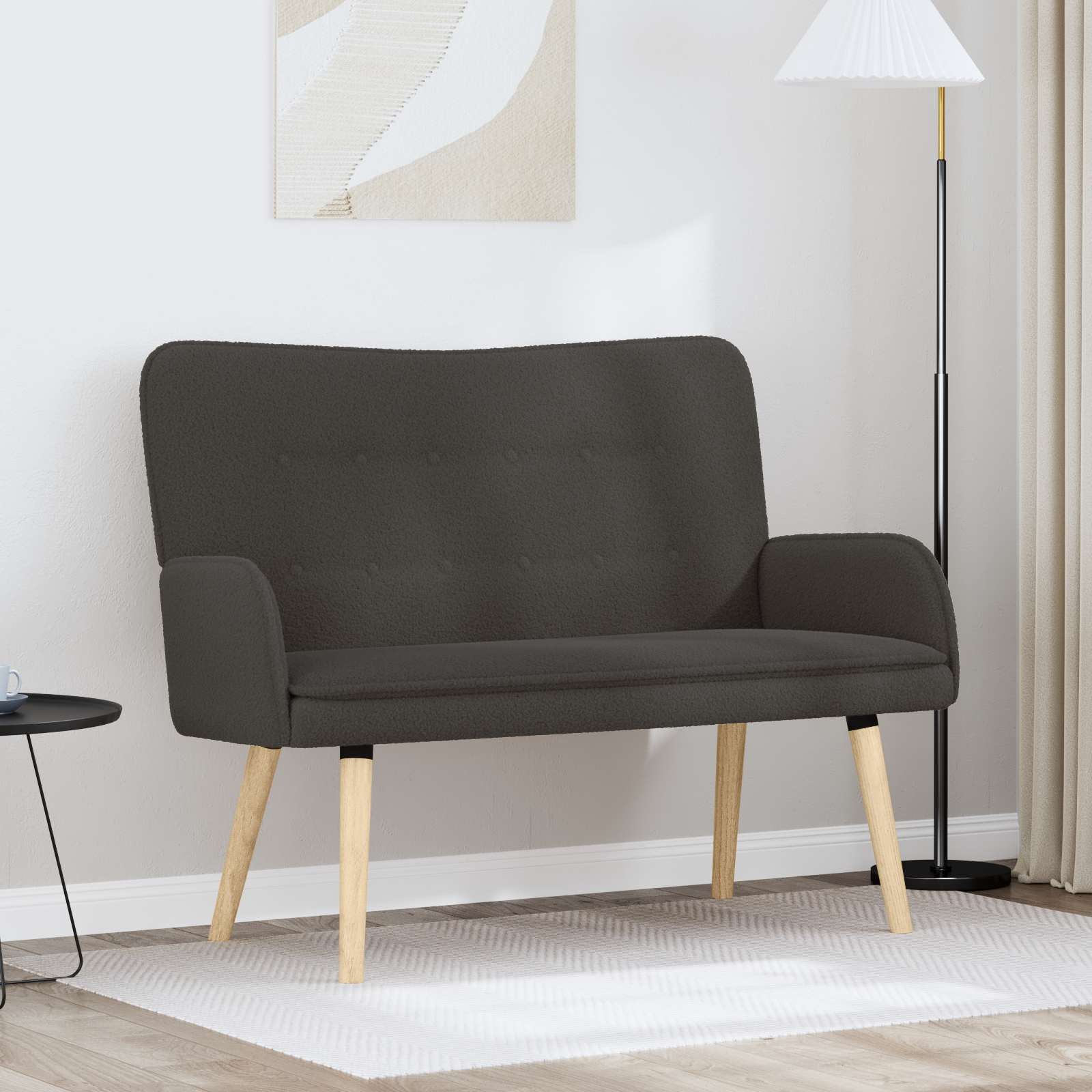 2-Sitzer Sofa Hellgrau 115 x 61 x 87 cm Bouclé