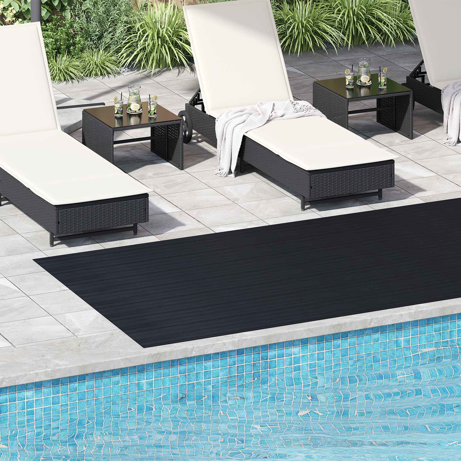 Bodenbelag Schwarz 1 x 2 m Gummi