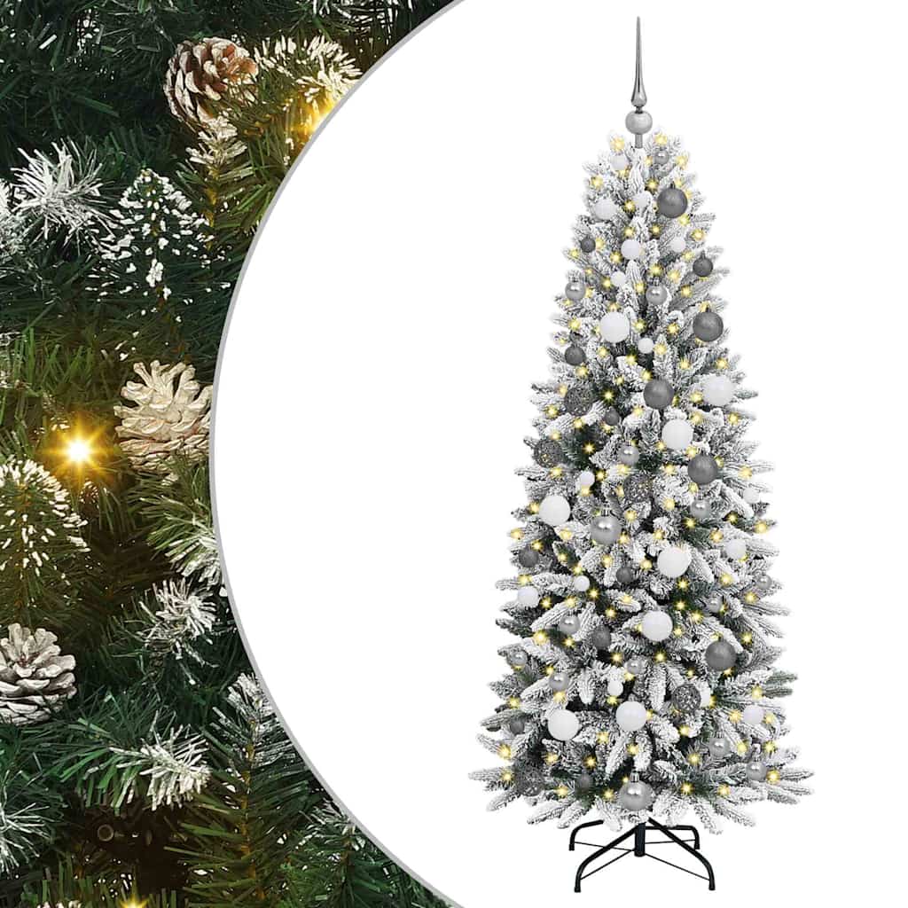 Künstlicher Weihnachtsbaum mit 150 LEDs mit Ständer Weiß 120 cm