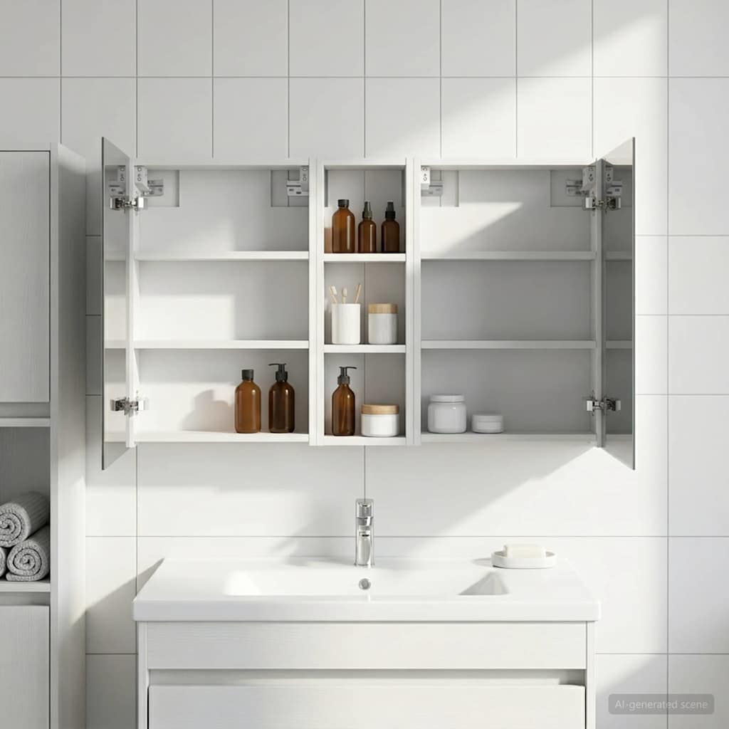 Badezimmerschrank-Set 3 pcs 80 x 10,5 x 50 cm Holzwerkstoff