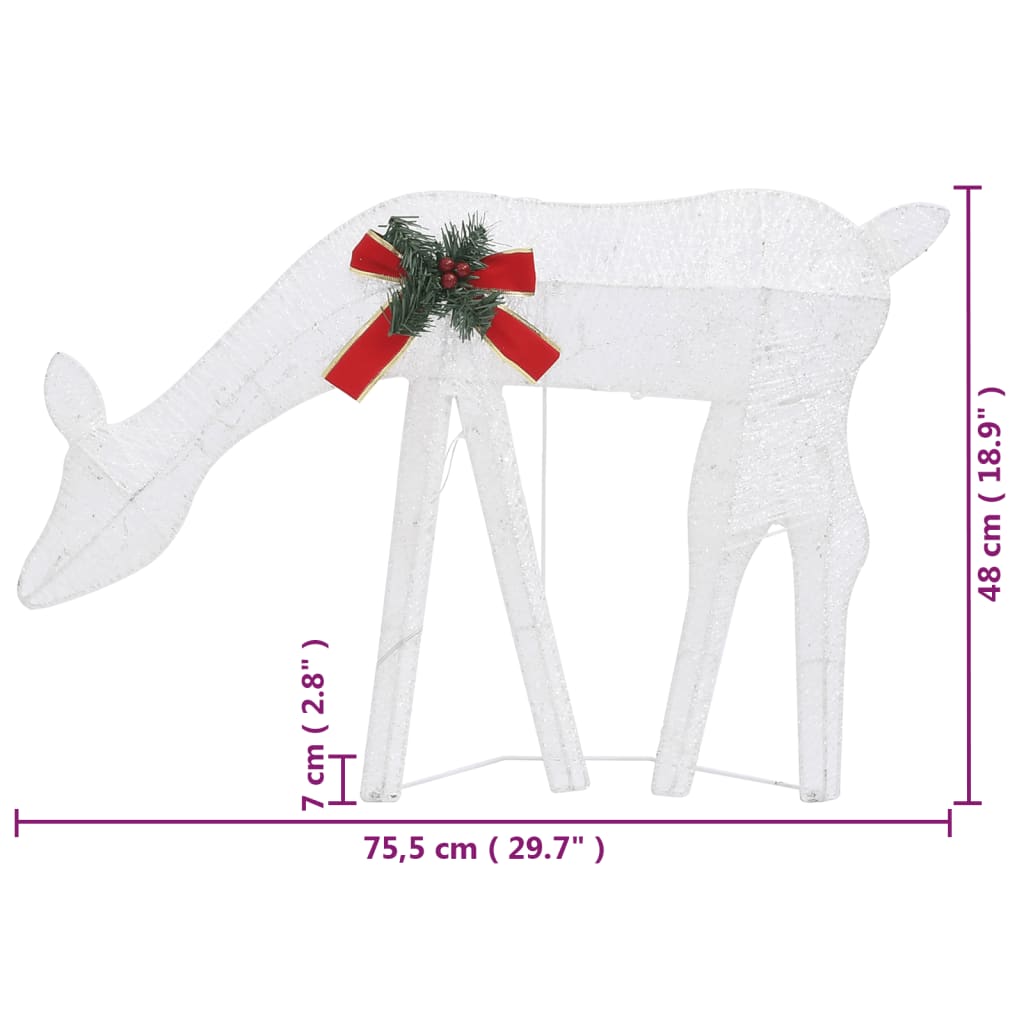 Weihnachtsdeko LED Rentiere 270x7x90 cm Golden Warmweiß