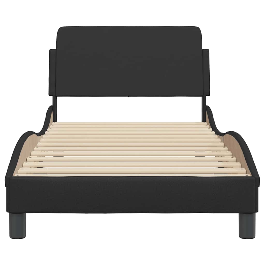 Bettgestell "Dover" Schwarz 80x200 cm Kunstleder