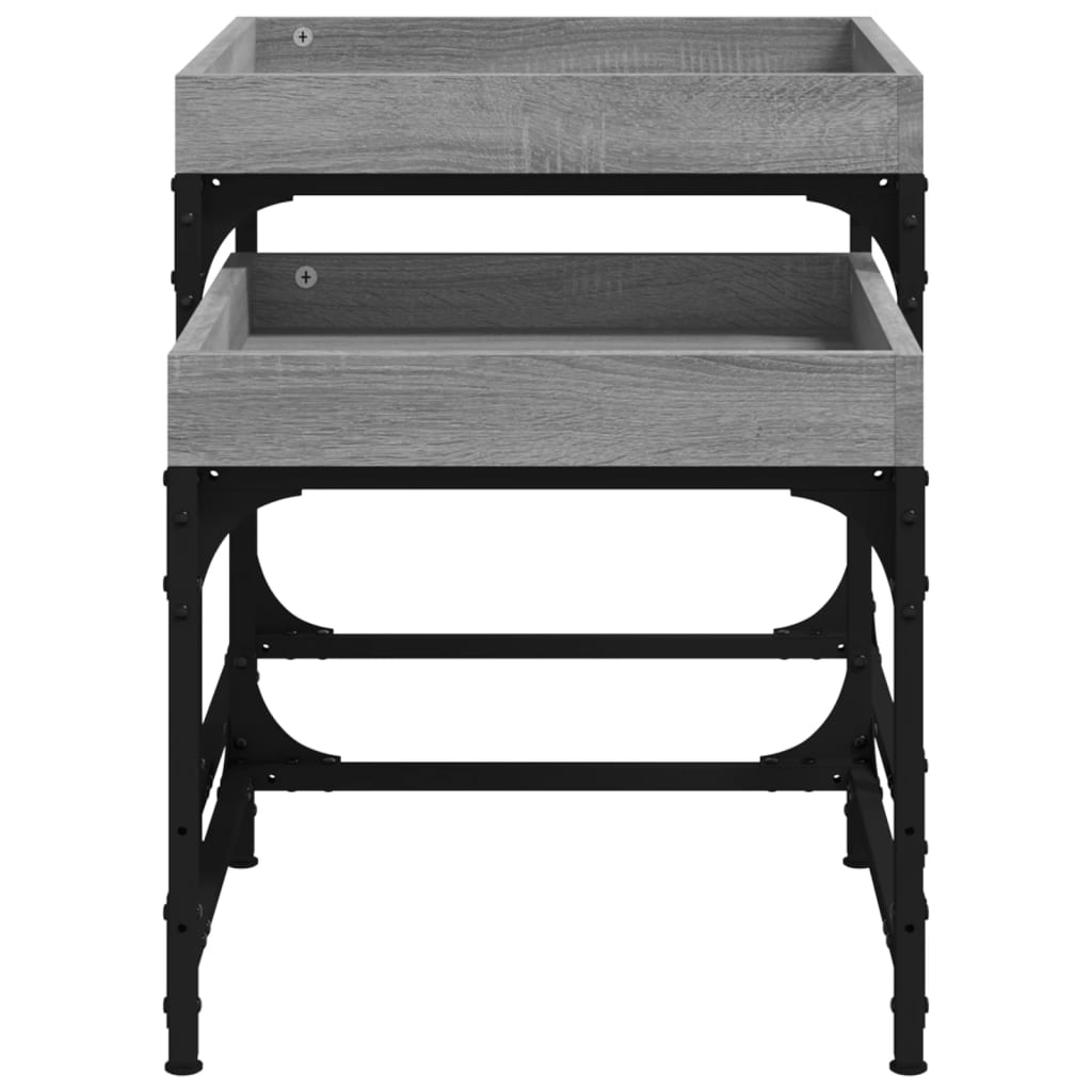 Beistelltische 2 Stk. Schwarz Holzwerkstoff