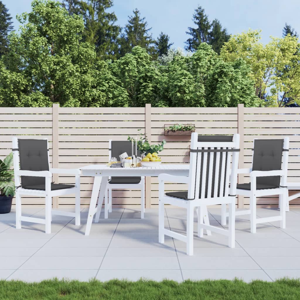 Niedriglehner-Auflagen 2 Stk Melange Anthrazit 100x50x7cm Stoff