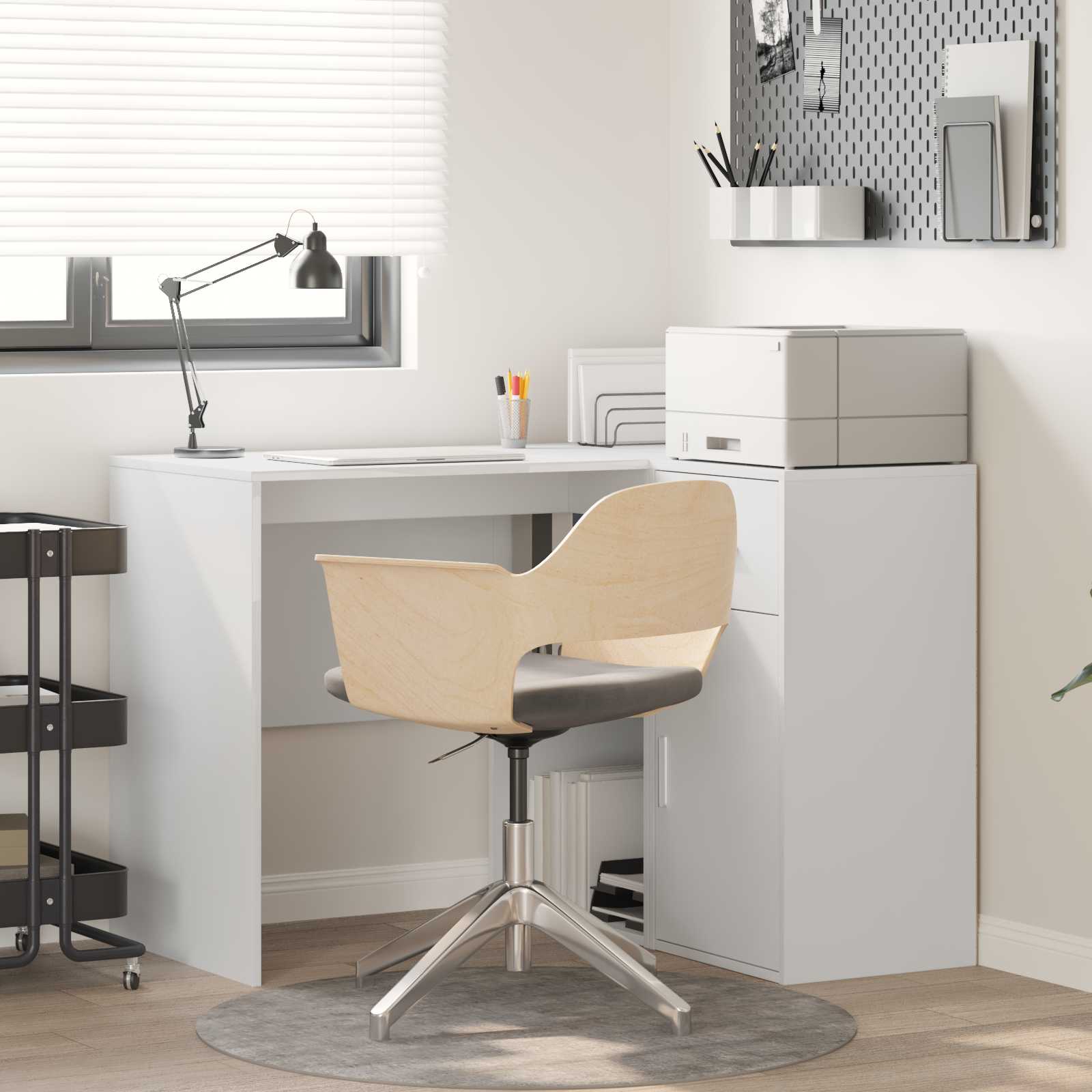 Eck-Schreibtisch Schwarz Eichen-Optik 102 x 88 x 75 cm