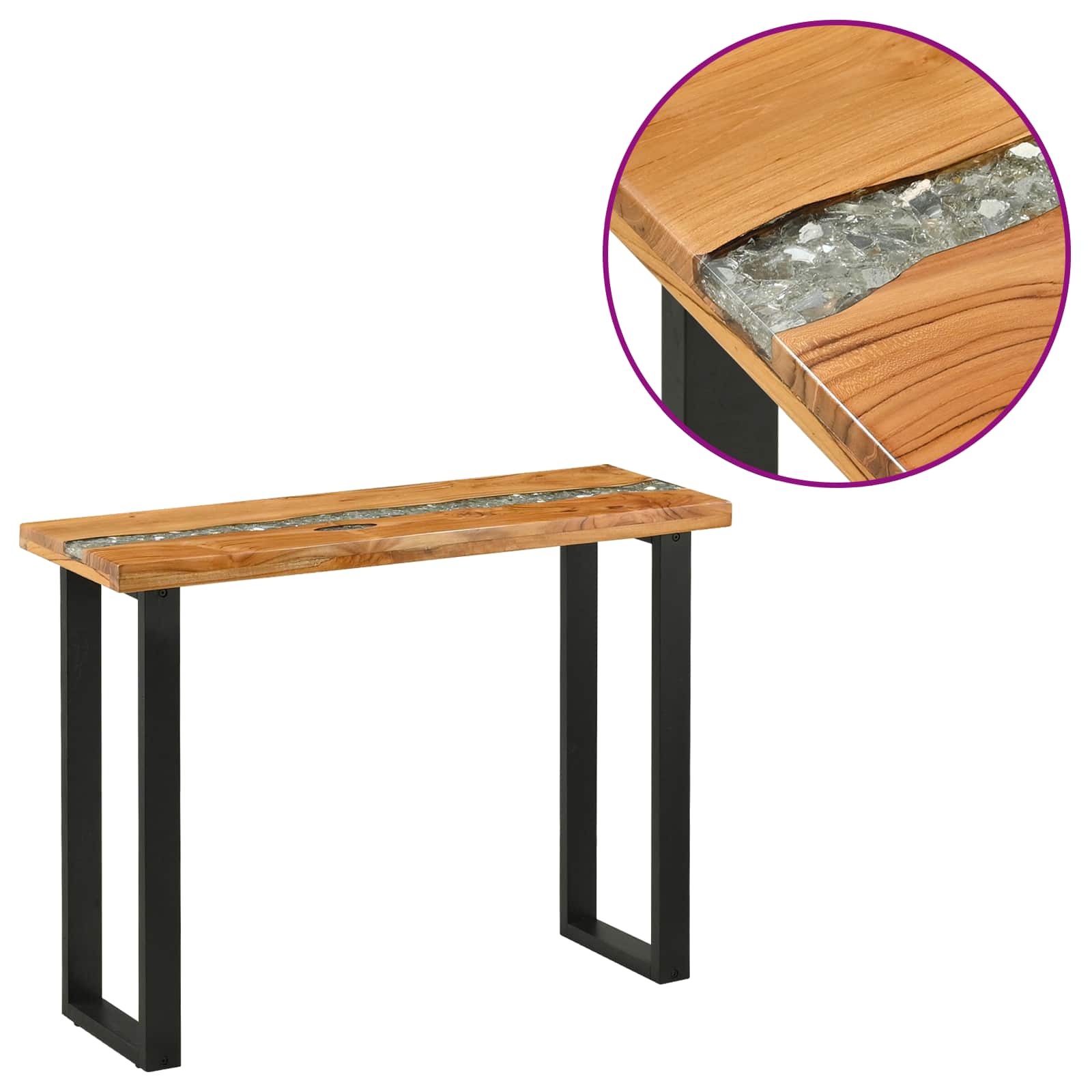 Konsolentisch Braun 100 x 35 x 75 cm Massives Teakholz
