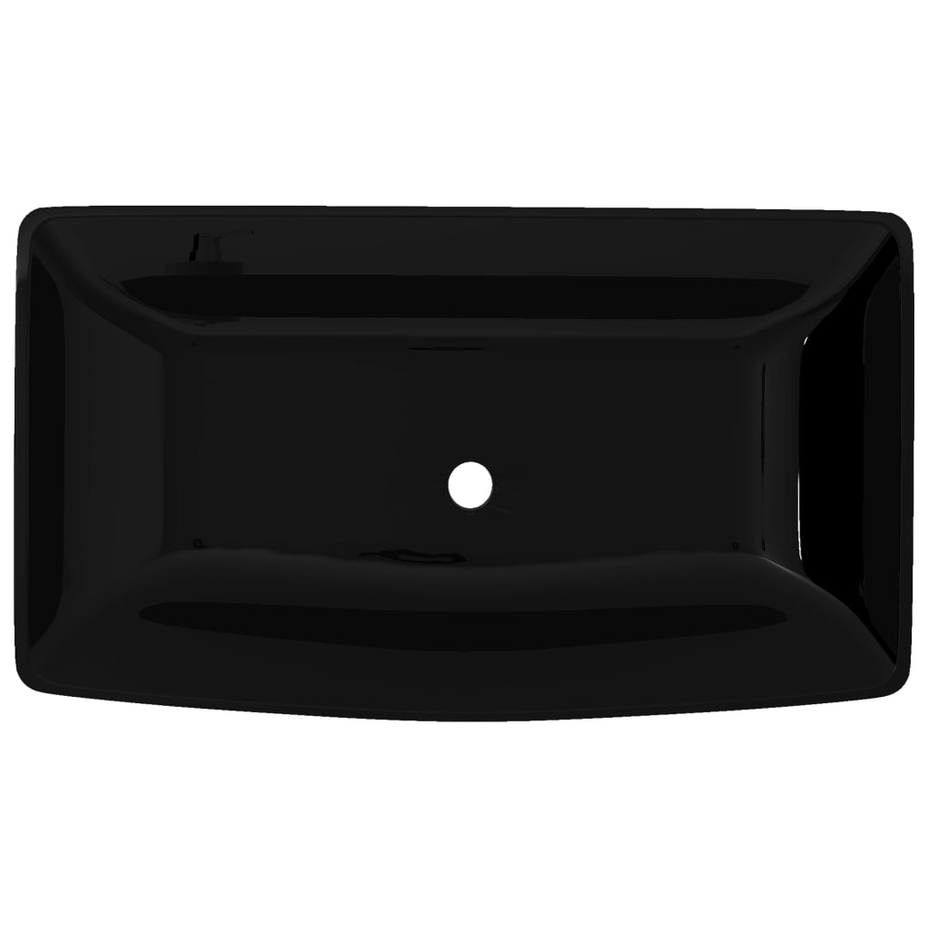 Keramik Waschtisch Waschbecken Rechteckig Weiß 71 x 39 cm