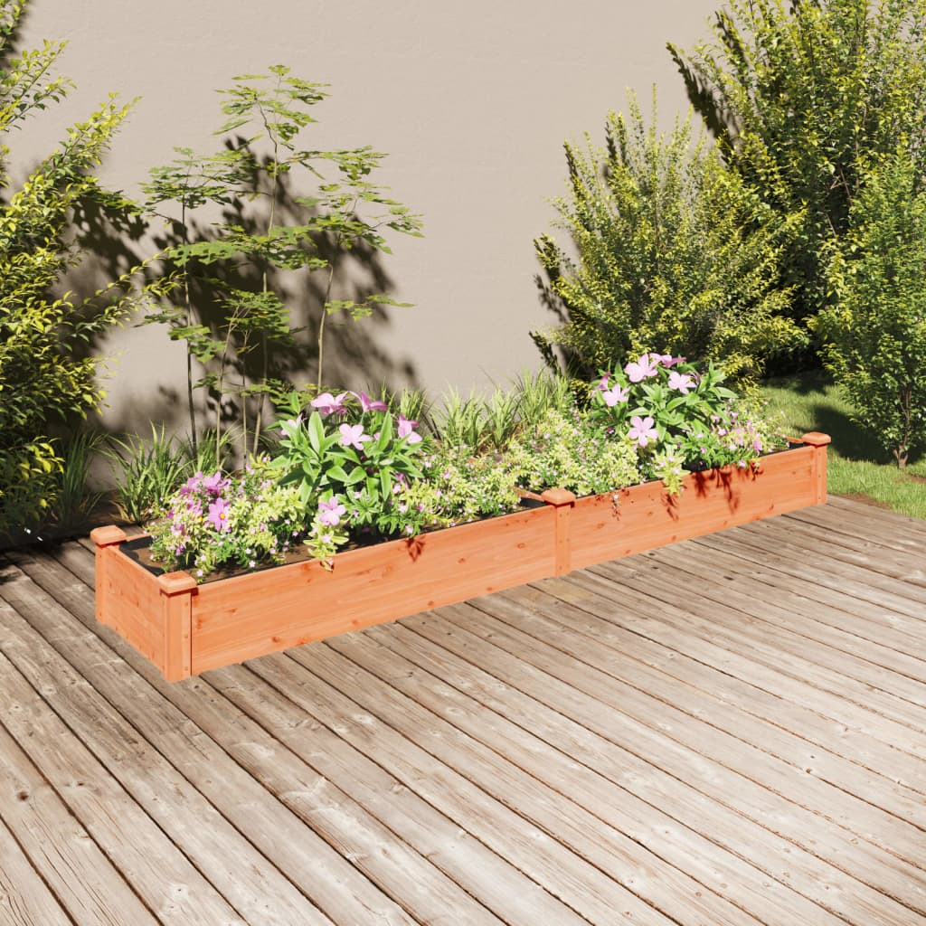 Hochbeet mit Einsatz Grau 120x45x25 cm Massivholz Tanne