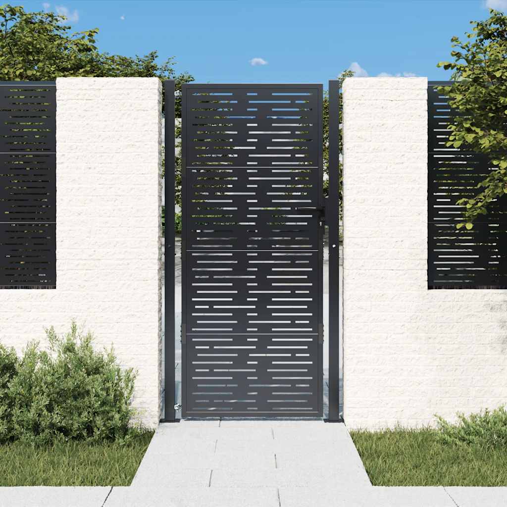 Gartentor Anthrazit 100x175 cm Stahl Quadratisches Design