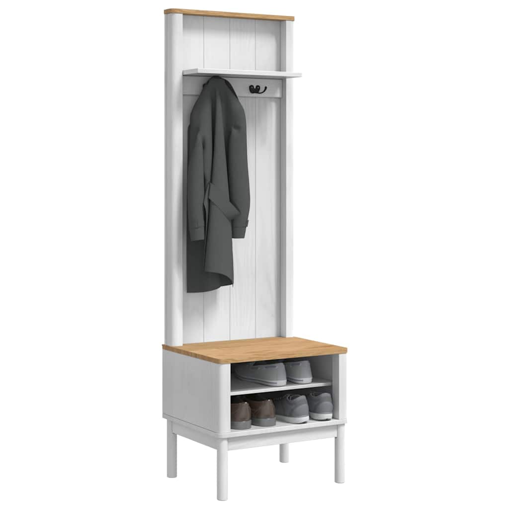 Flurschrank FLORO Wachsbraun 50 x 40 x 158 cm Massivholz Kiefer