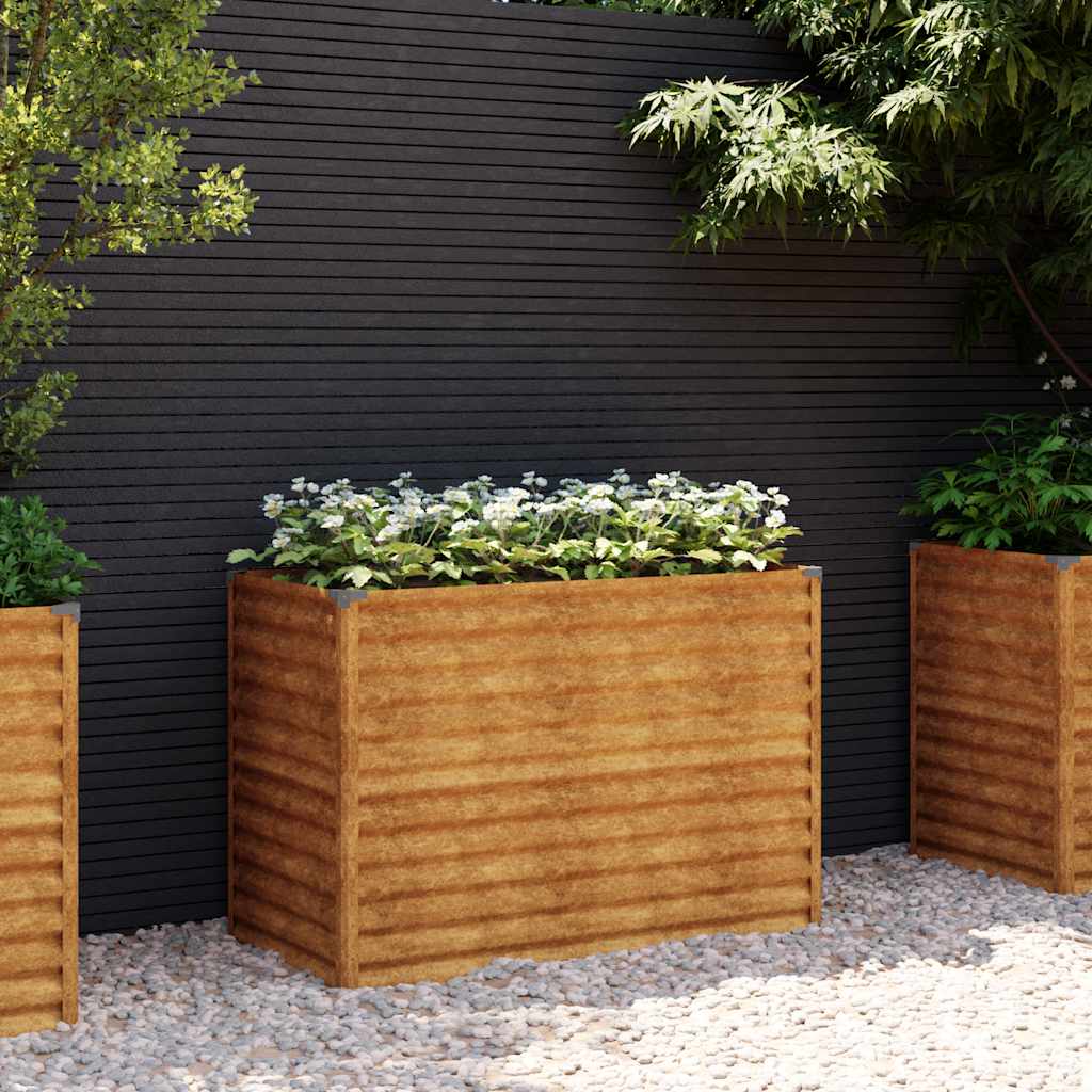 Garten-Hochbeet 100 x 50 x 36 cm Cortenstahl