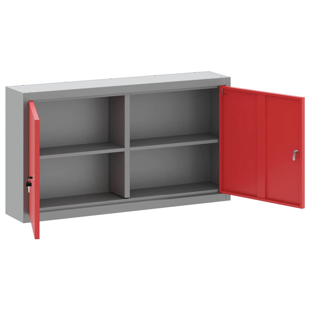 Werkzeugschrank mit Regal Schwarz und Grau 55 x 55 x 55 cm
