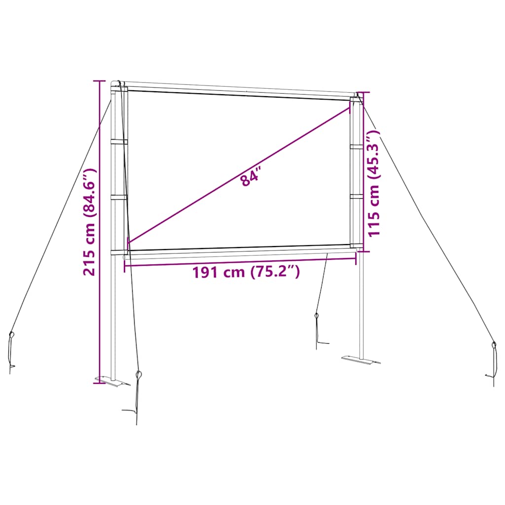 Projektionsleinwand mit Ständern 84 Zoll 4:3