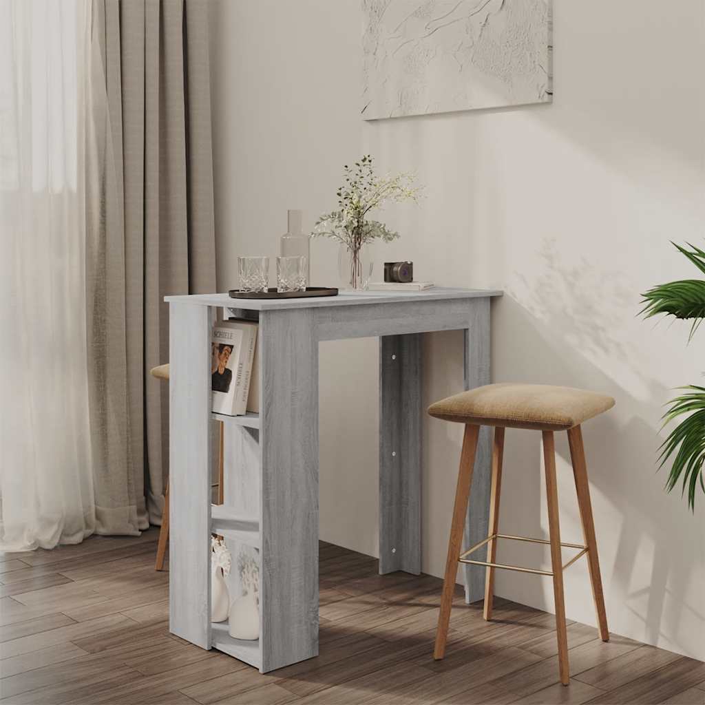Bartisch mit Regal Weiß 102x50x103,5 cm Holzwerkstoff