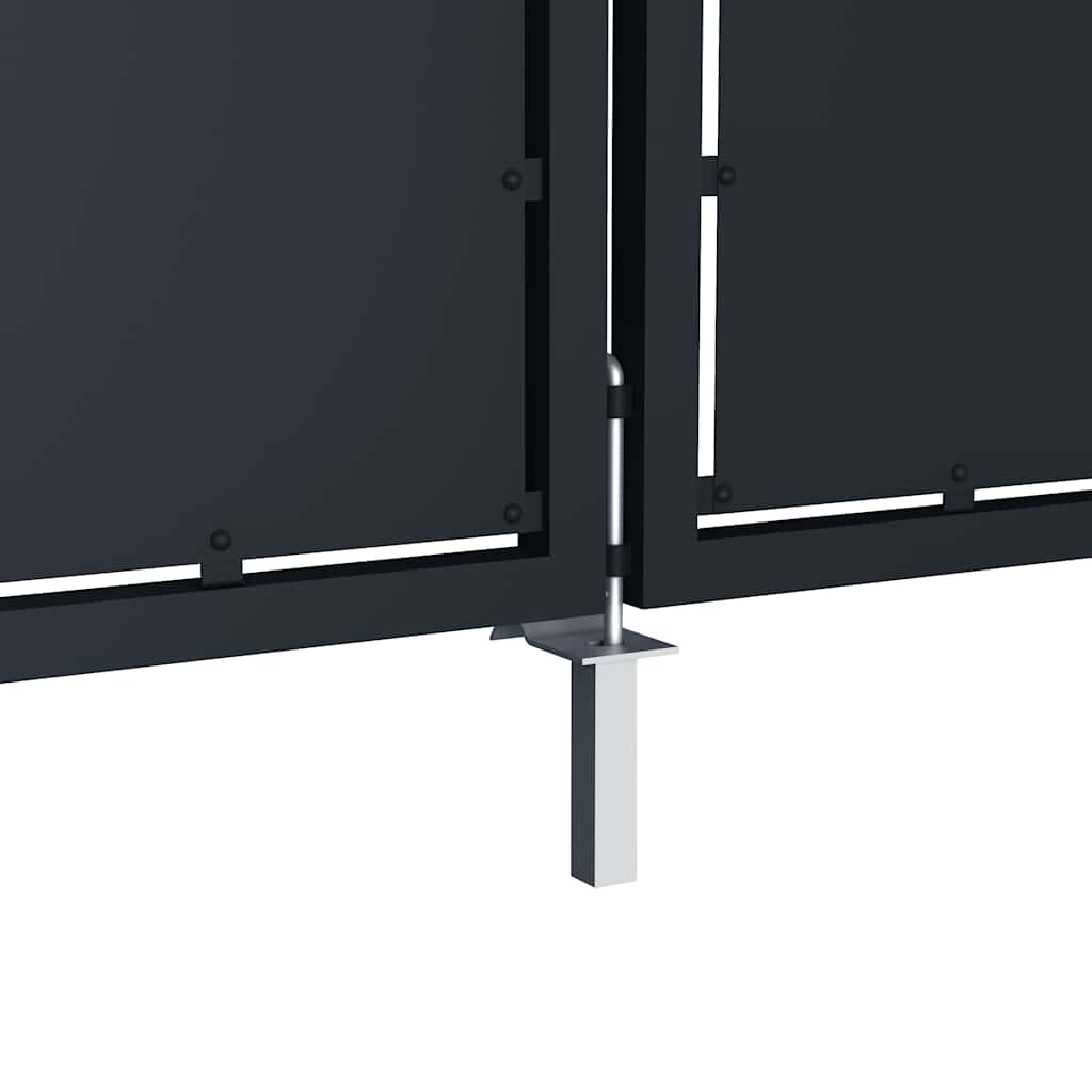Gartentor aus Stahl 300 x 75 cm Anthrazit