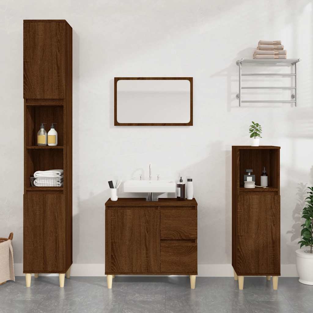 Badschrank Weiß 65x33x60 cm Holzwerkstoff