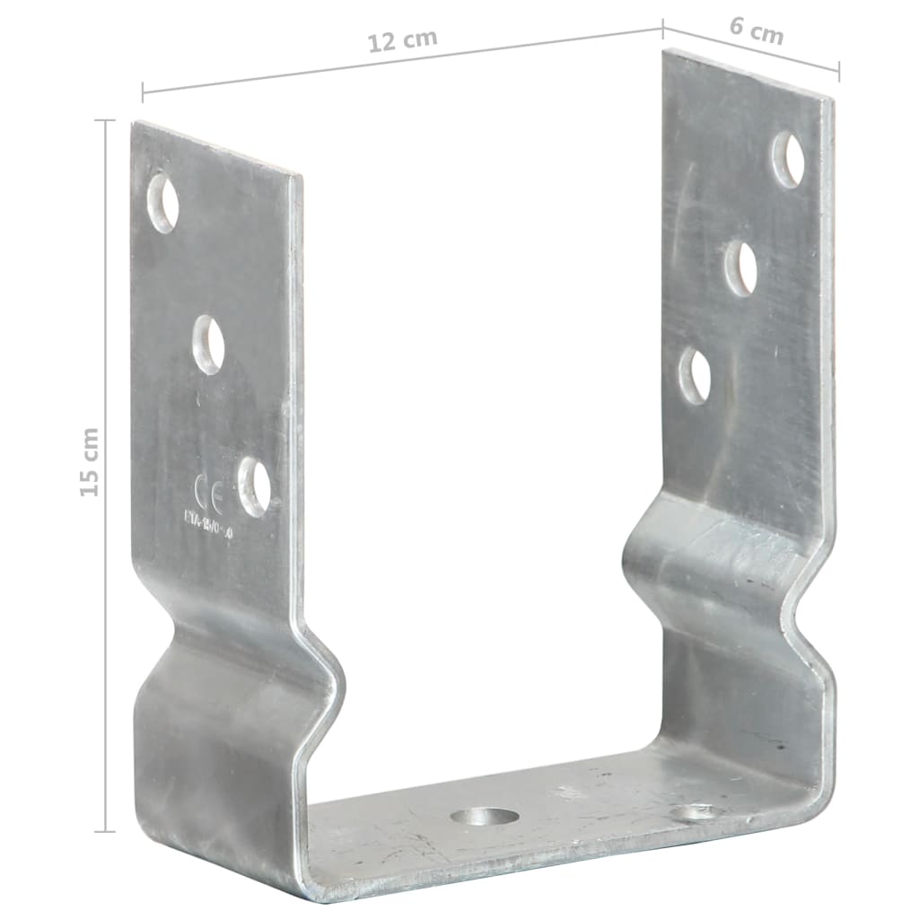 Pfostenträger 6 Stk. Silbern 9×6×15 cm Verzinkter Stahl