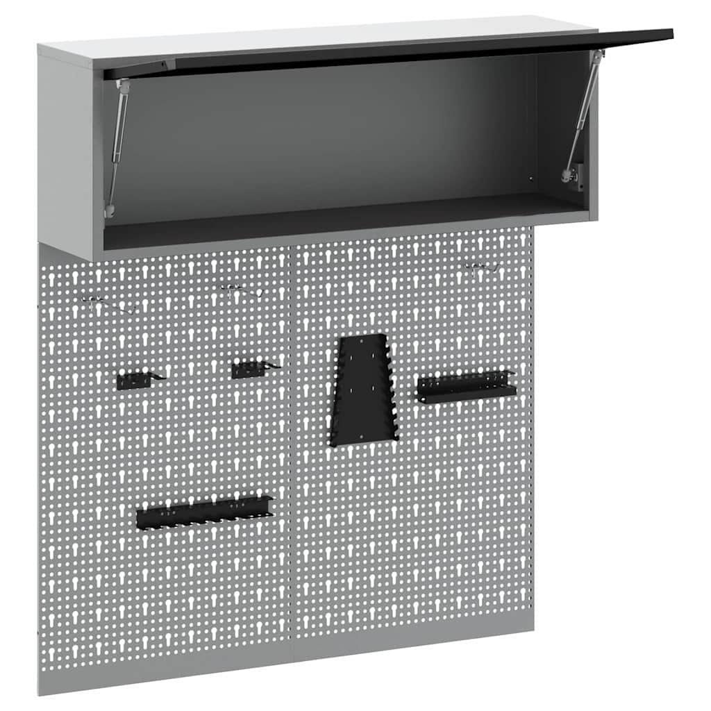 Werkzeugschrank-Set 3 pcs Schwarz Pulverbeschichteter Stahl