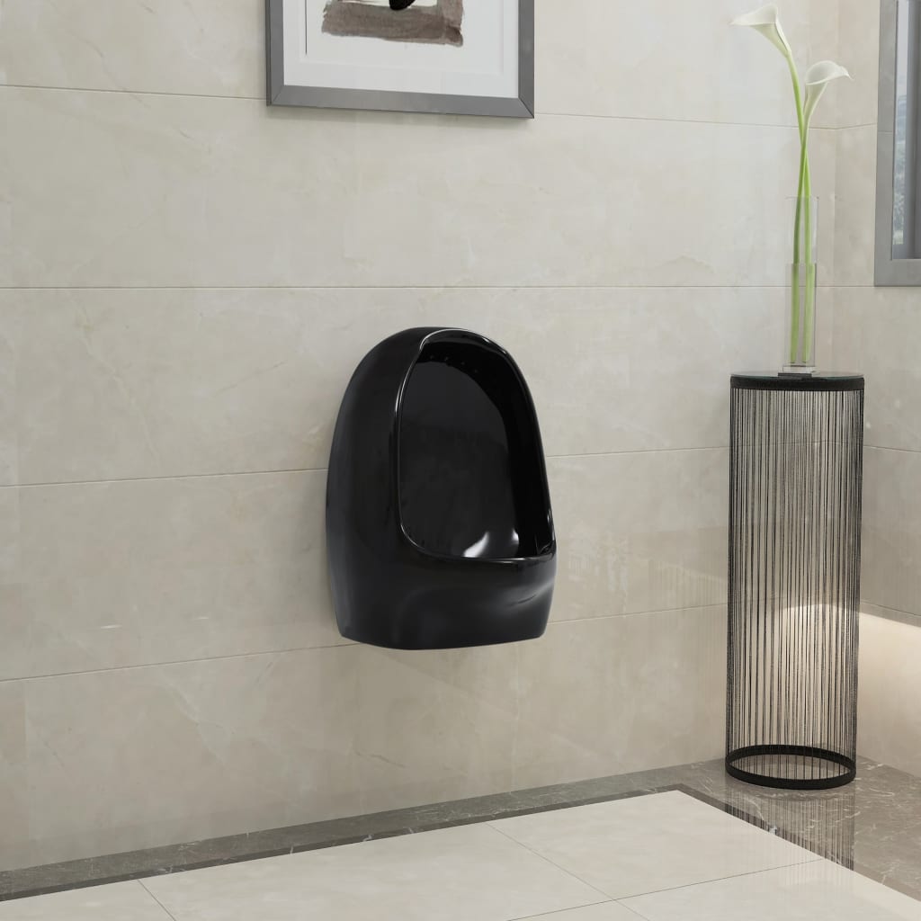 Wandurinal mit Spülventil Keramik Weiß