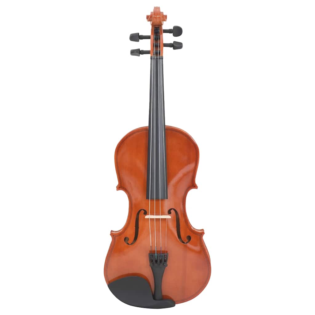 Violine Komplettset mit Bogen und Kinnhalter Dunkles Holz 4/4