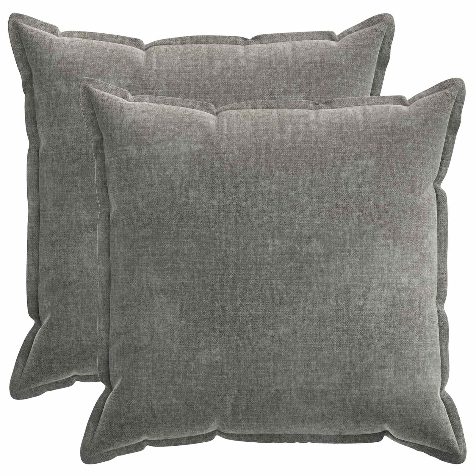 Kissenbezug 2 Stk. HOUTEN Dunkelgrau 30 x 30 cm Chenille-Stoff