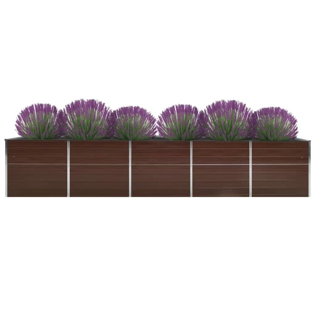 Hochbeet Braun 160 x 80 x 77 cm Verzinkter Stahl