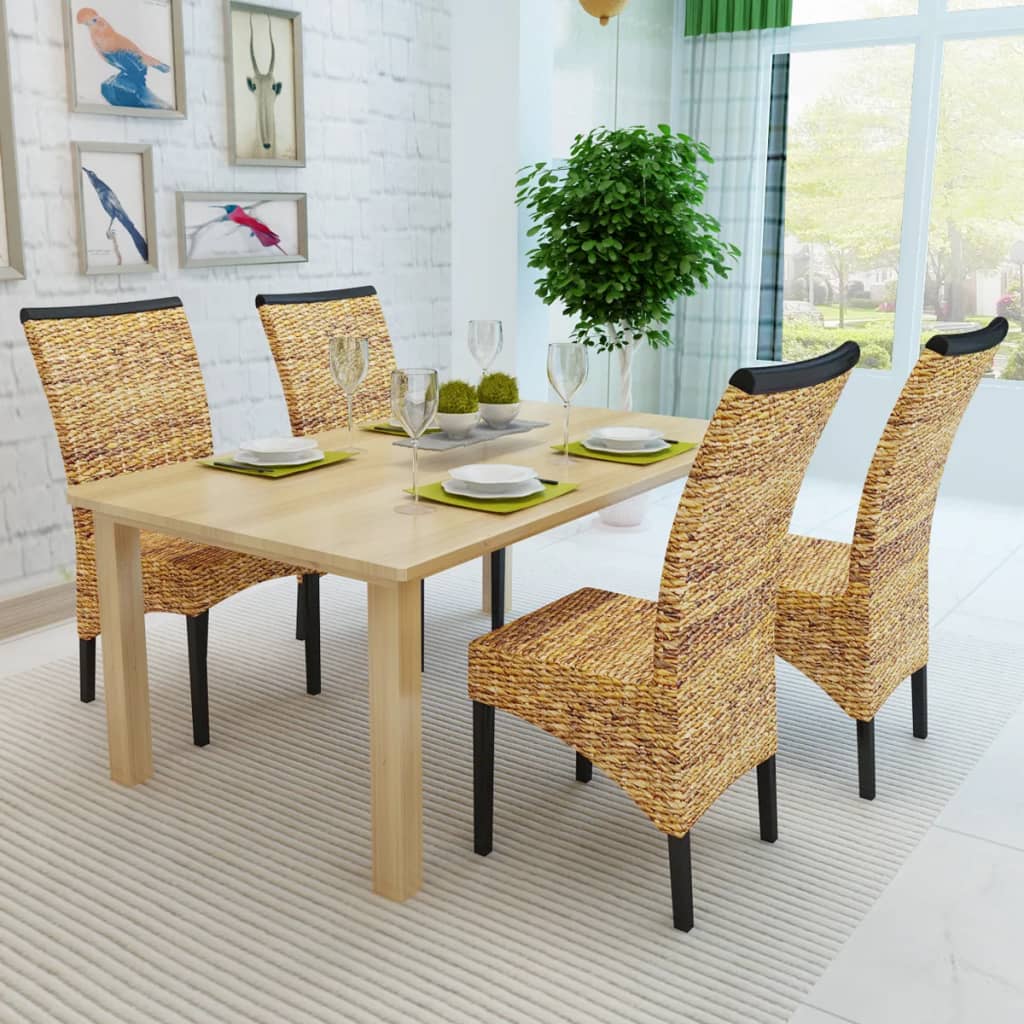 Esszimmerstühle 2 Stk. Abaca und Mango Massivholz